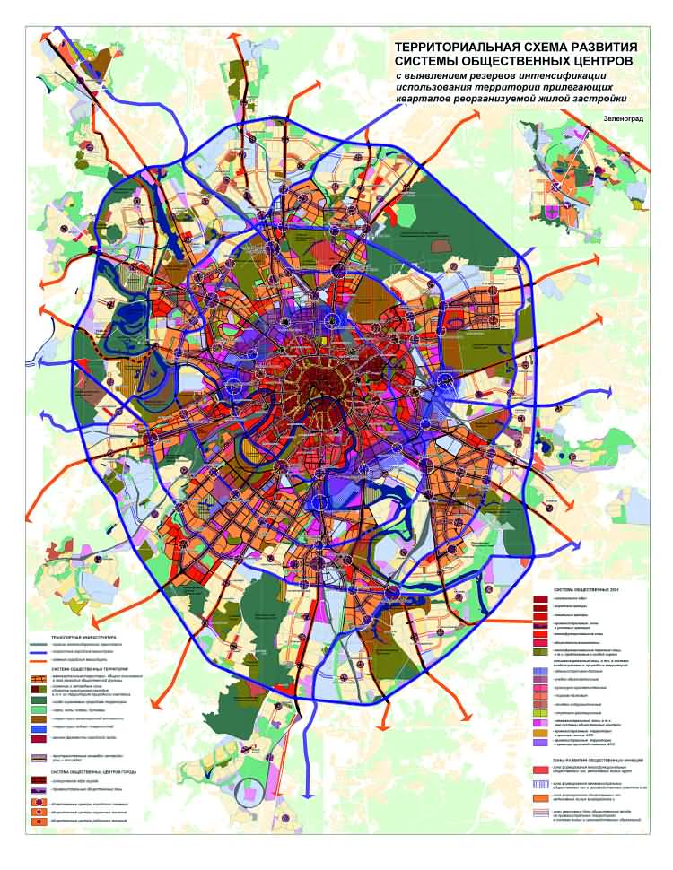 Генеральный план застройки москвы до 2030 года схема на карте москвы