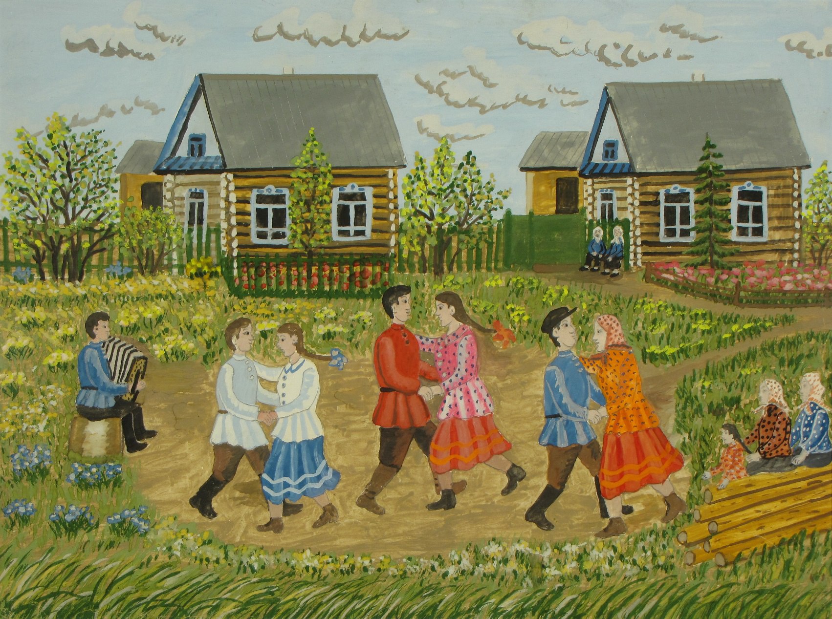 Наивное искусство картины деревенская тема
